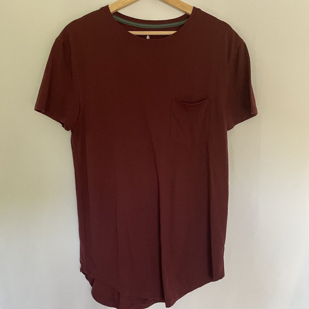 Essentials sz s red short sleeved t-shirt pocket summer top casual comfortable